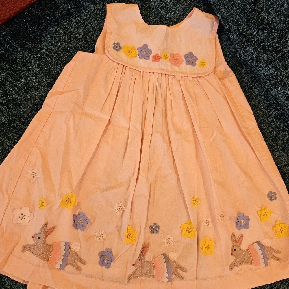 Floral Embroidered Kids Dress - Pink 18-24 Mths
